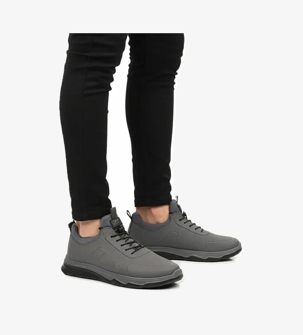 Füme Lastik Bağcıklı Hafif Esnek Erkek Spor Ayakkabı Kaif 2323 M