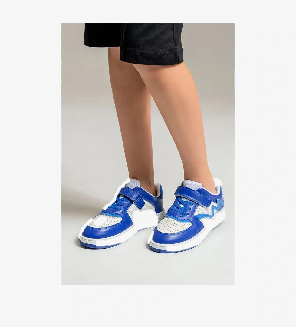 Erkek Çocuk Saks Mavi Sneaker Ayakkabı - Görsel 1