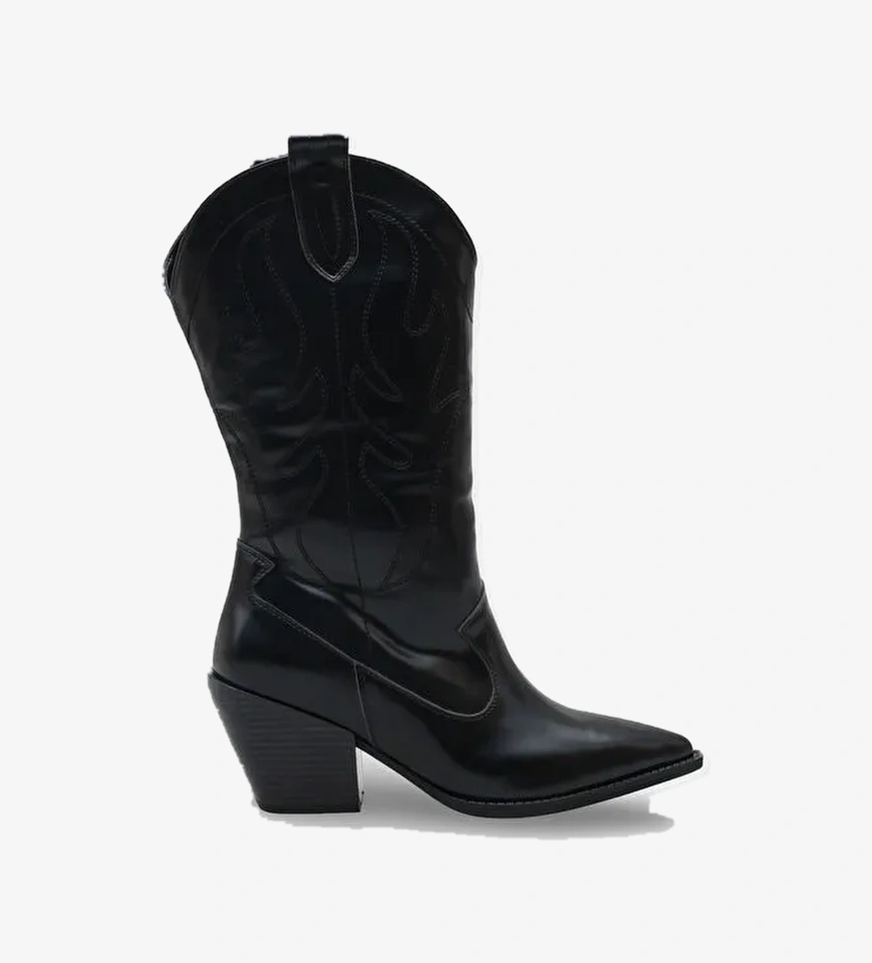 Malina Sivri Burunlu Nakışlı Kadın Kovboy Çizme