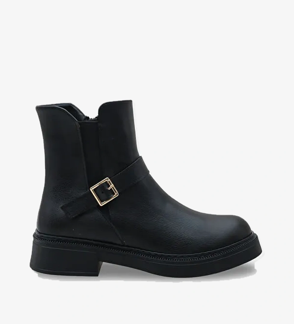 Daria Yandan Fermuarlı Tokalı Lastikli Kadın Bot - Görsel 1