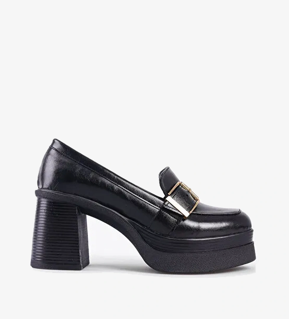 Rowena Yüksek Tabanlı Topuklu Tokalı Loafer Kadın Ayakkabı - Görsel 1