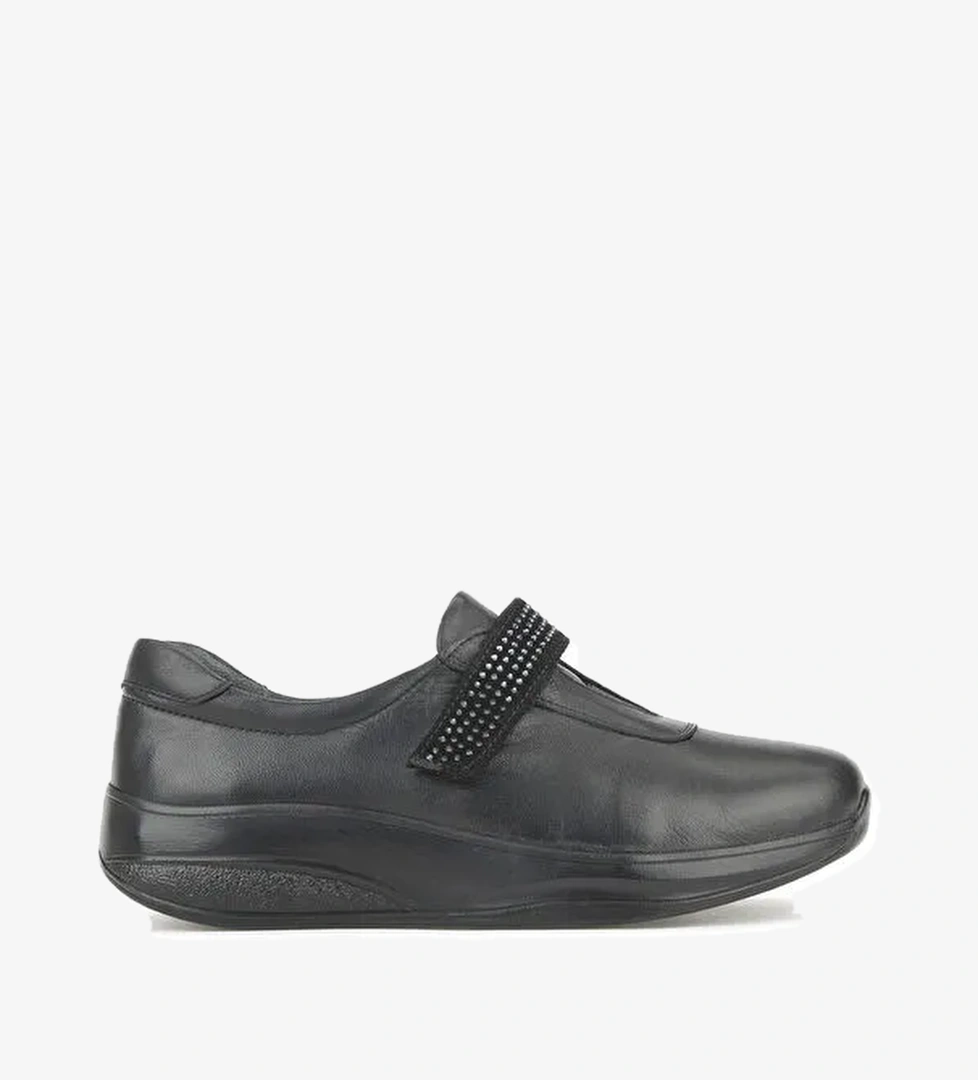 Kadın Hakiki Deri Konfor Ayakkabı 15355Z2417 Siyah - Görsel 1