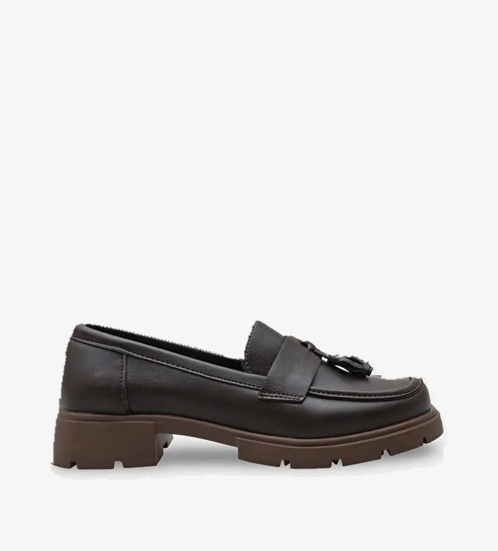 Elga Trak Tabanlı Püsküllü Kadın Loafer
