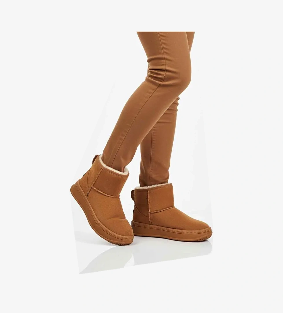 Taba Kürklü Soğuğa Dirençli Kaymaz Kadın Bot 25001 Z