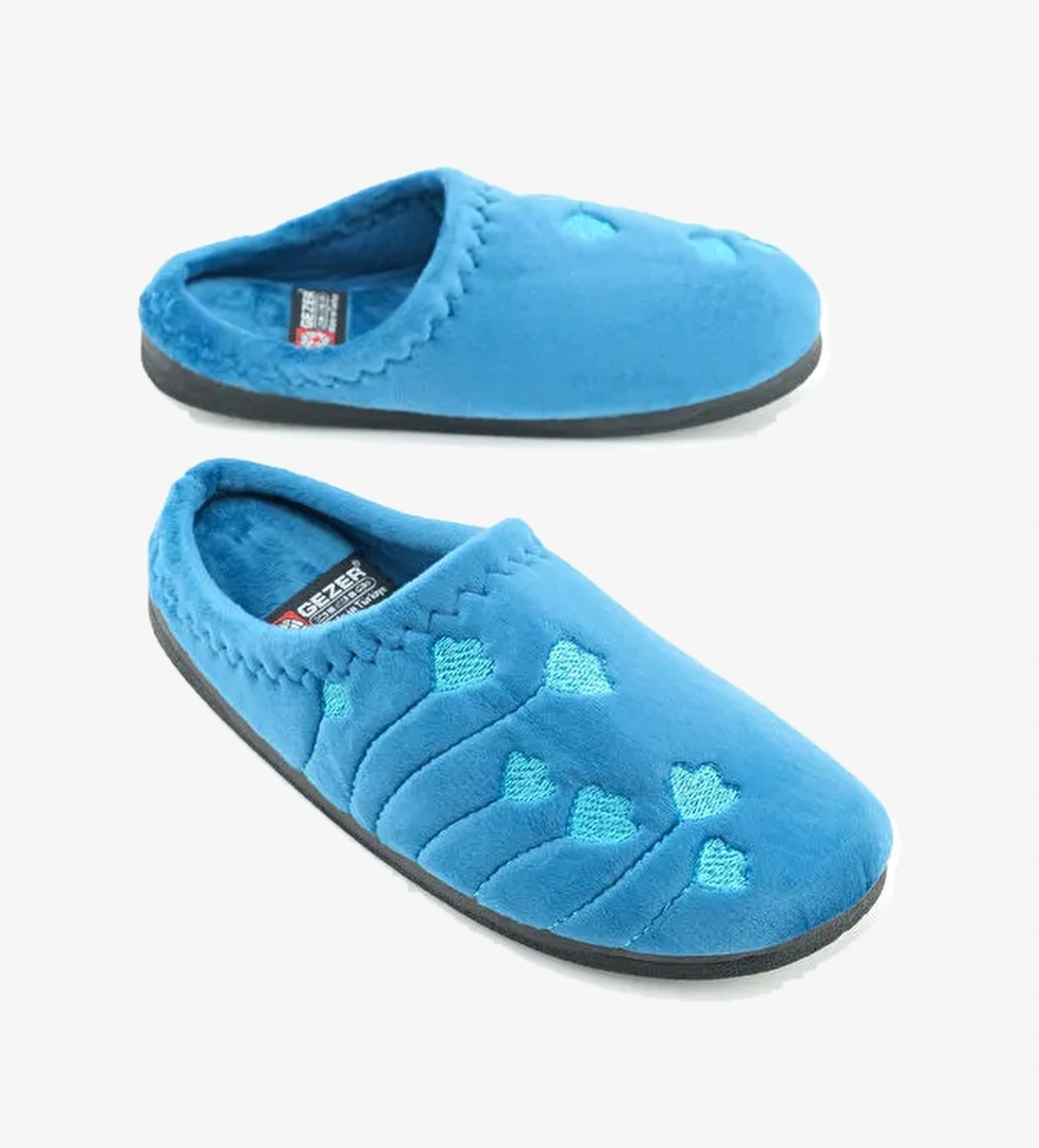 Kadın Kışlık PU Rahat Taban Nakışlı Tasarım Ev Bahçe Terlik - Görsel 1