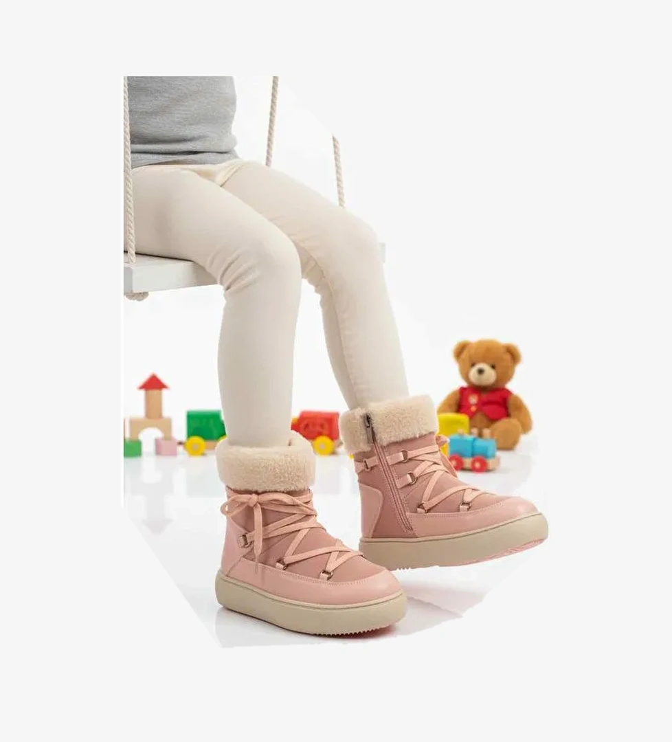 Pudra İçi Polarlı Kaymaz Kız Çocuk Bot Selis F