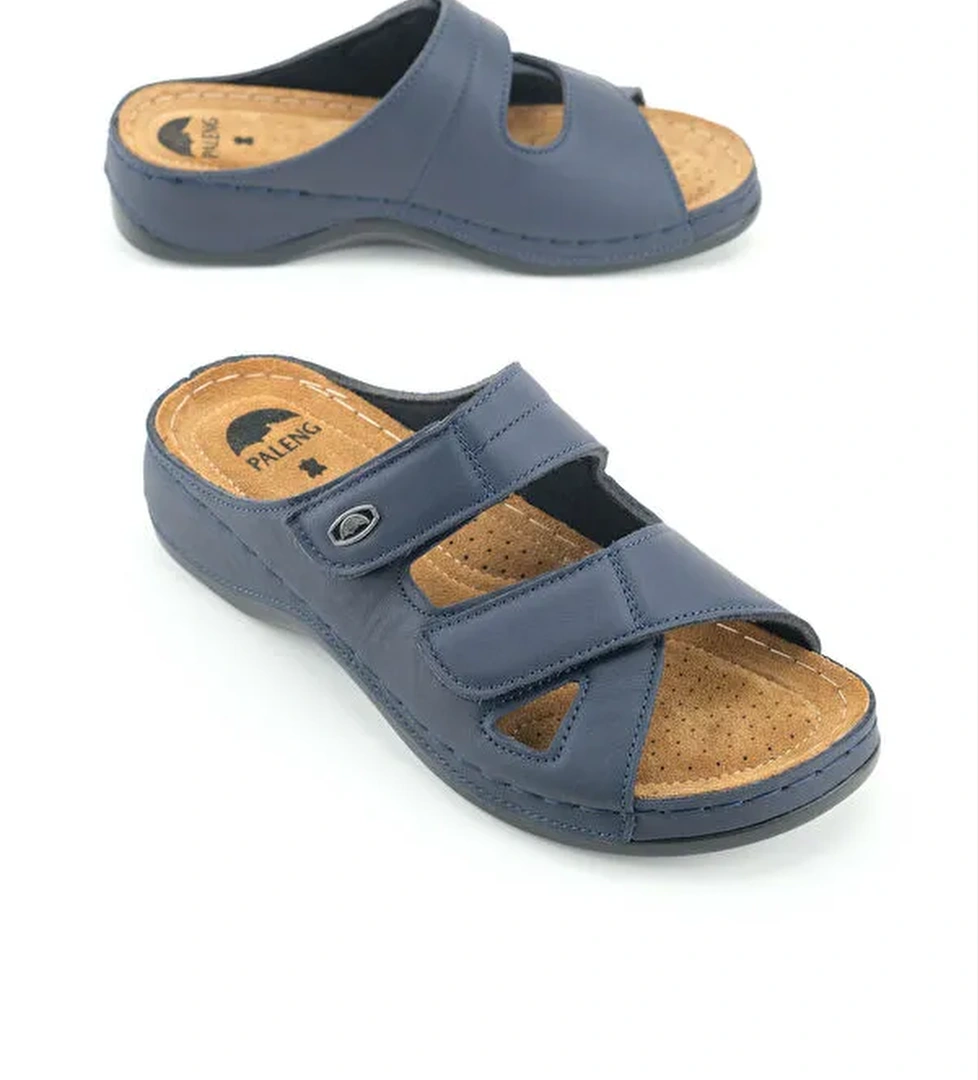 Gezer Kadın Ayarlanabilir Hakiki Deri Terlik - Görsel 1