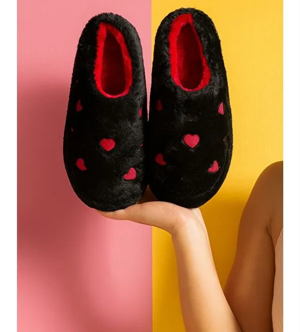 ELEGANT Kalpli Kadın Ev Terliği Günlük Rahat Kışlık Terlik