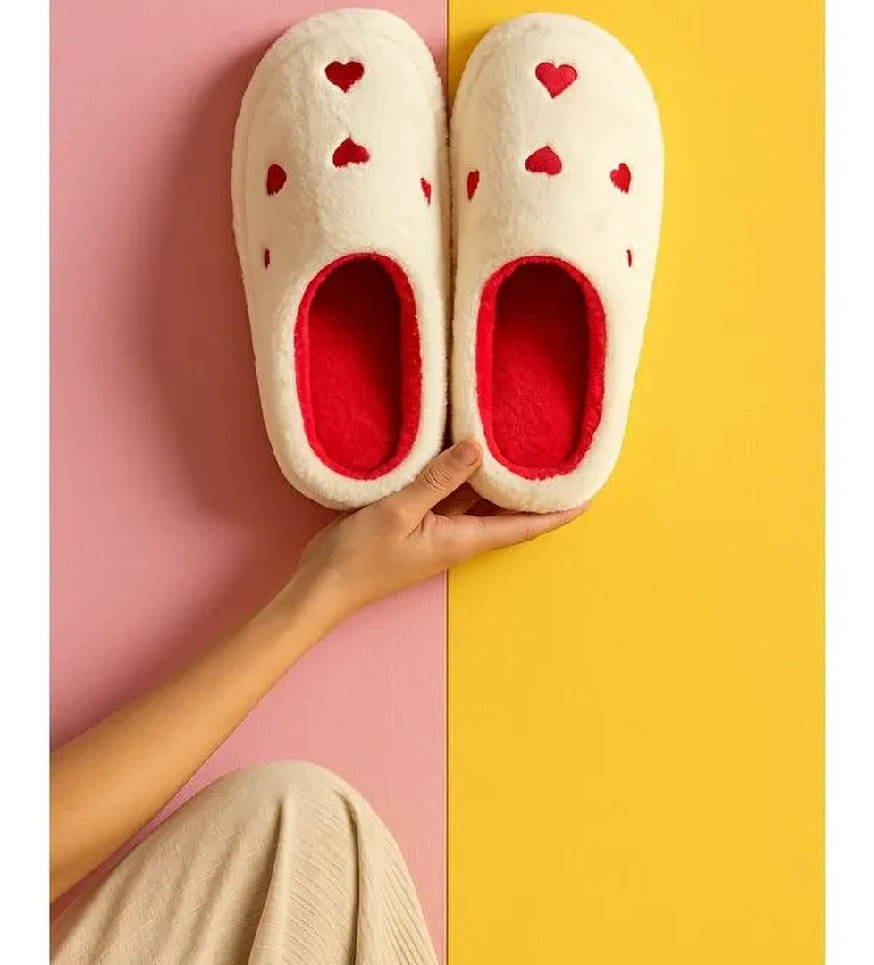 ELEGANT Kalpli Kadın Ev Terliği Günlük Rahat Kışlık Terlik - Görsel 1