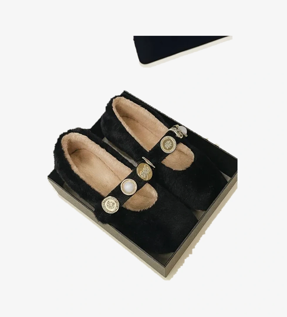 ZERA HOME Kadın Ev Babeti Kışlık İçi Yünlü Ev Ayakkabısı Panduf