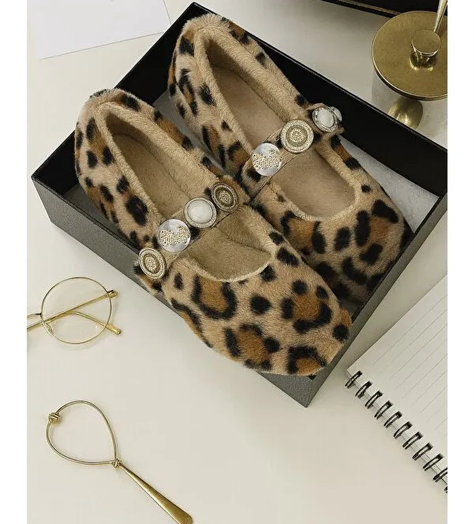 ZERA HOME Kadın Ev Babeti Kışlık İçi Yünlü Ev Ayakkabısı Panduf