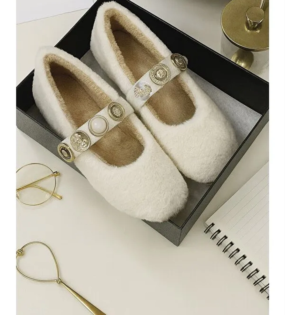 ZERA HOME Kadın Ev Babeti Kışlık İçi Yünlü Ev Ayakkabısı Panduf - Görsel 1