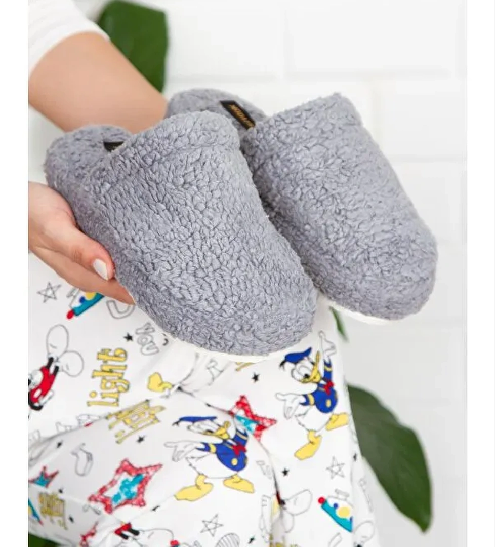 Havlu Kapalı Kadın Ev Terliği Kışlık Terlik Ses Yapmaz - Görsel 1