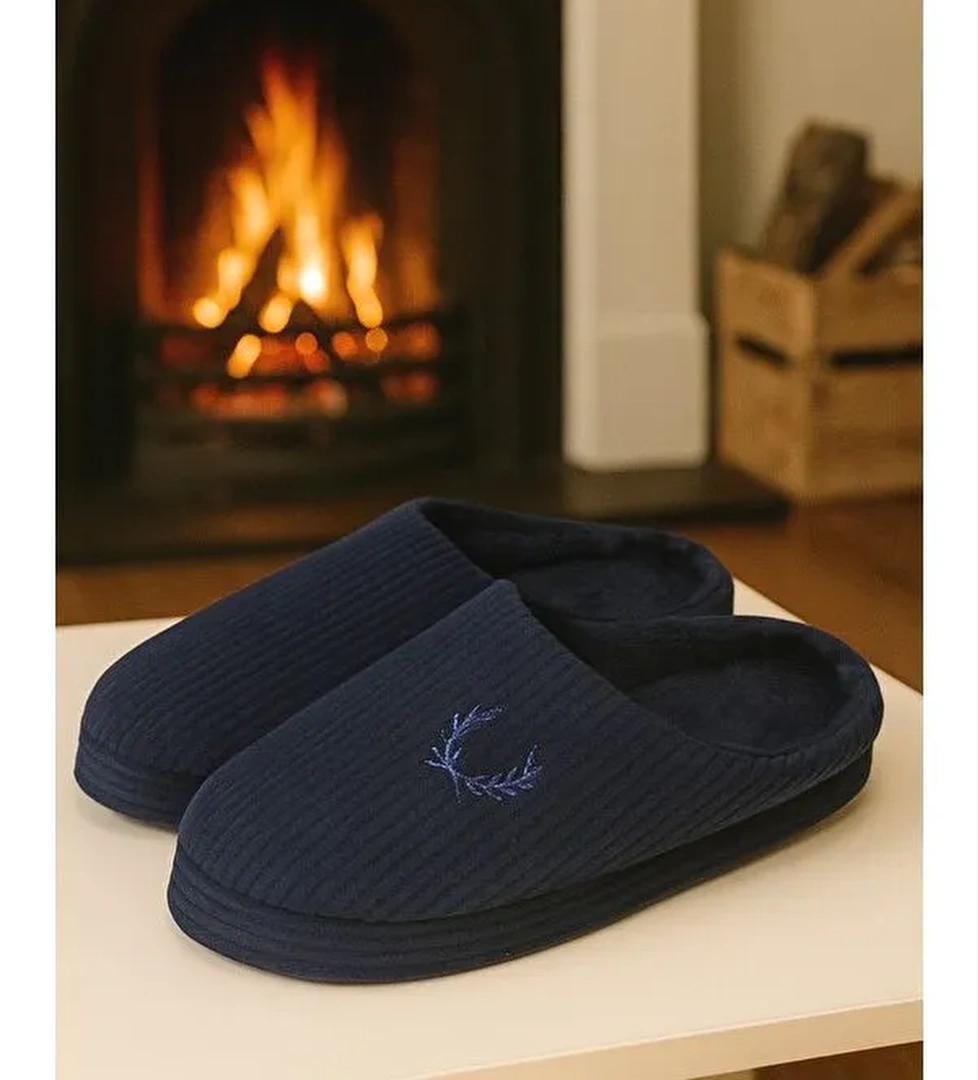 VELVET Erkek Ev Terliği Ses Yapmayan Taban Yünlü Terlik