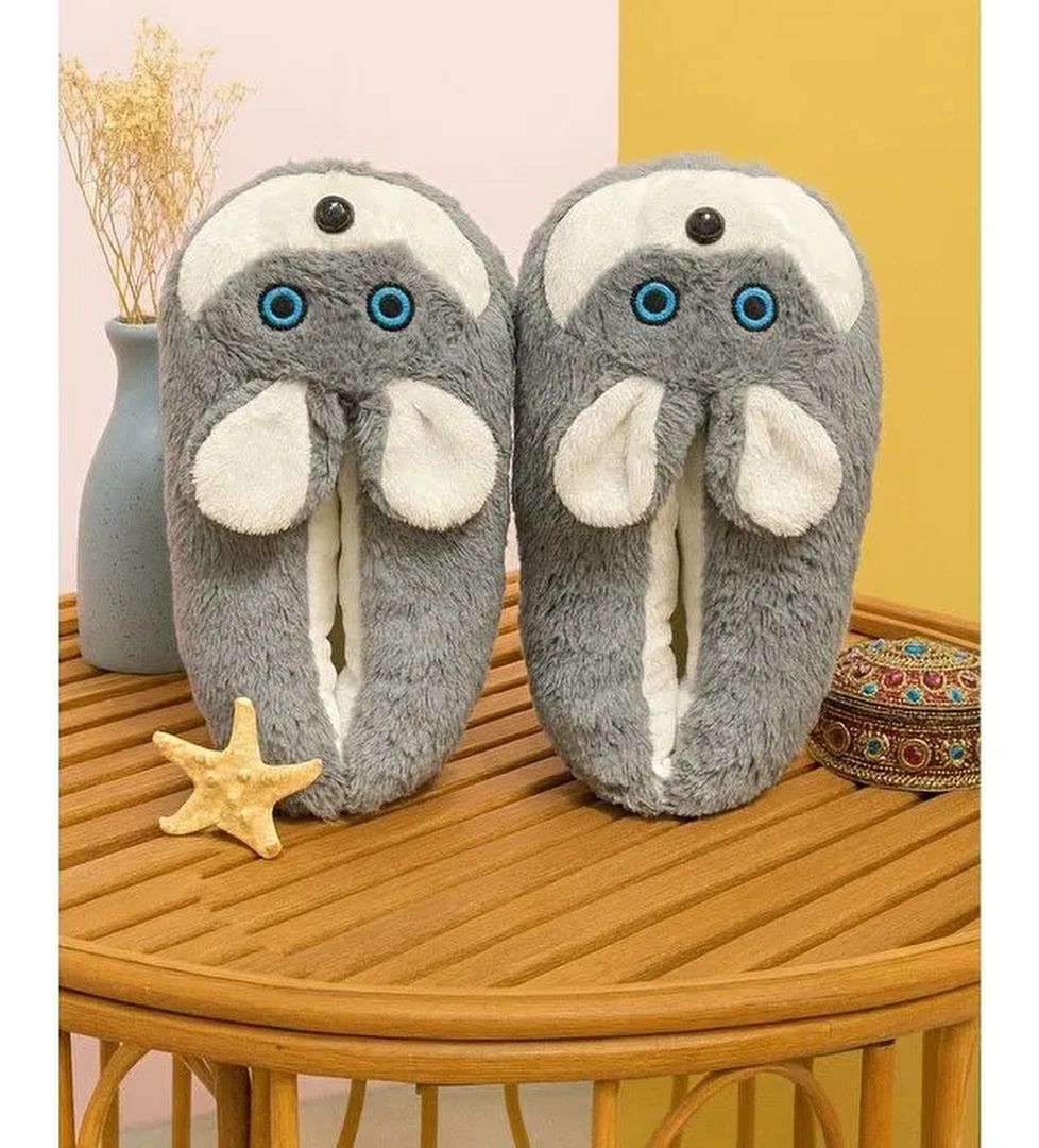 HAMSTER Pelüş Unisex Hayvanlı Panduf Ev Ayakkabısı Pufidik - Görsel 1