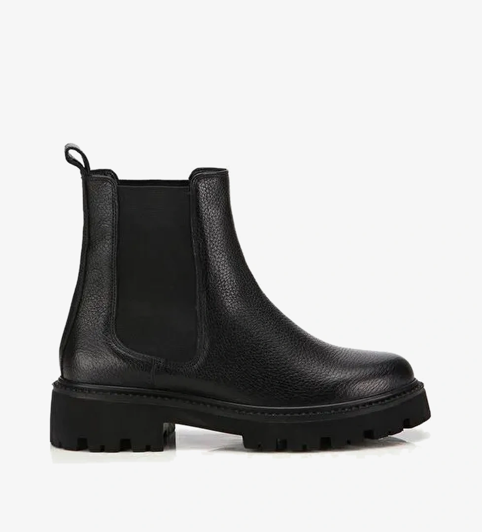 Yaya By Hotiç Siyah Yaya By Hotiç Yaya By Kadın Deri Lastik Detaylı Kalın Tabanlı Düz Bot