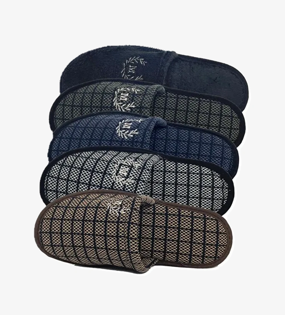 5'li Paket Motif Erkek Terlik Ev Terliği - Görsel 1