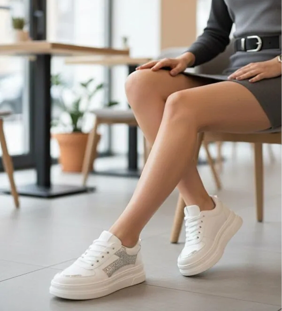 Garantili Armando Beyaz Günlük Ortopedik Kadın Sneaker Spor Ayakkabı