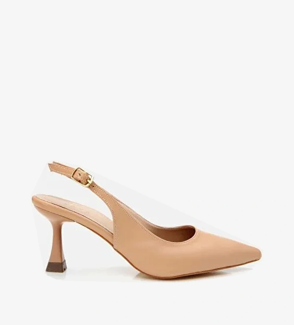 Kadın Pudra Ayarlanabilir Tokalı Stiletto - Görsel 1