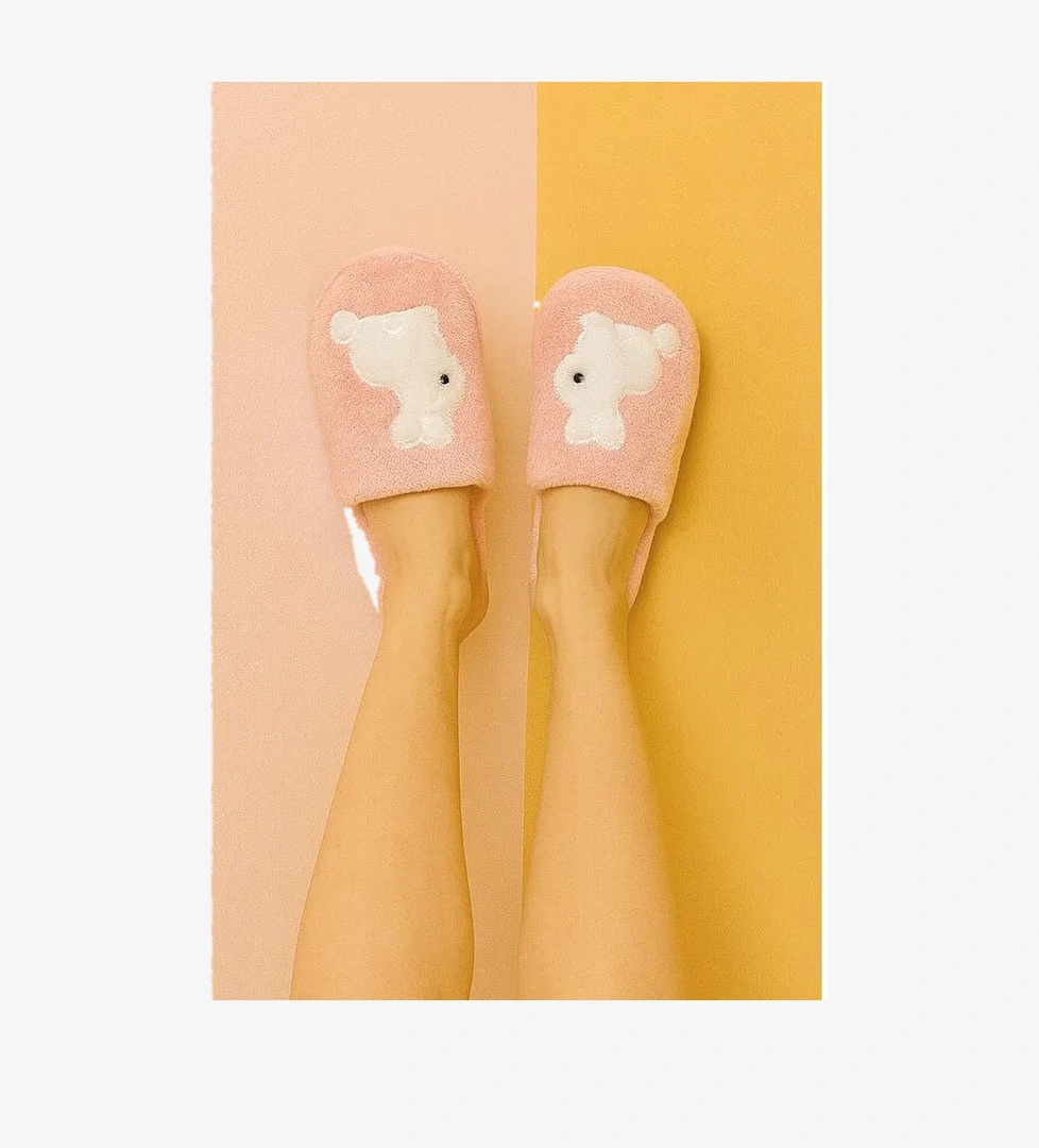 LAPINO Tavşanlı Kadın Ev Terliği Günlük Rahat Kışlık Terlik