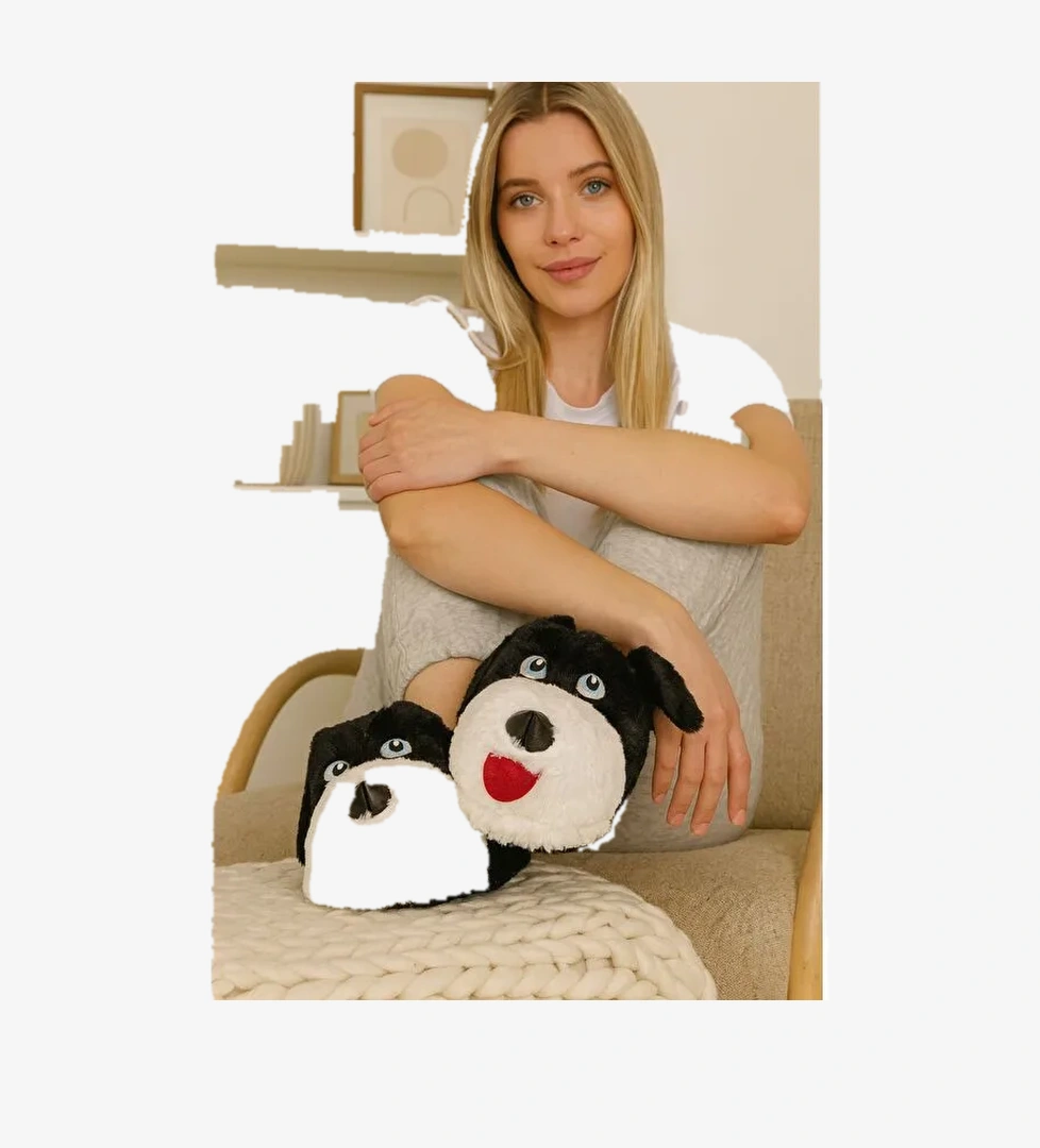 KÖPEKLİ Pelüş Unisex Hayvanlı Panduf Ev Ayakkabısı Pufidik