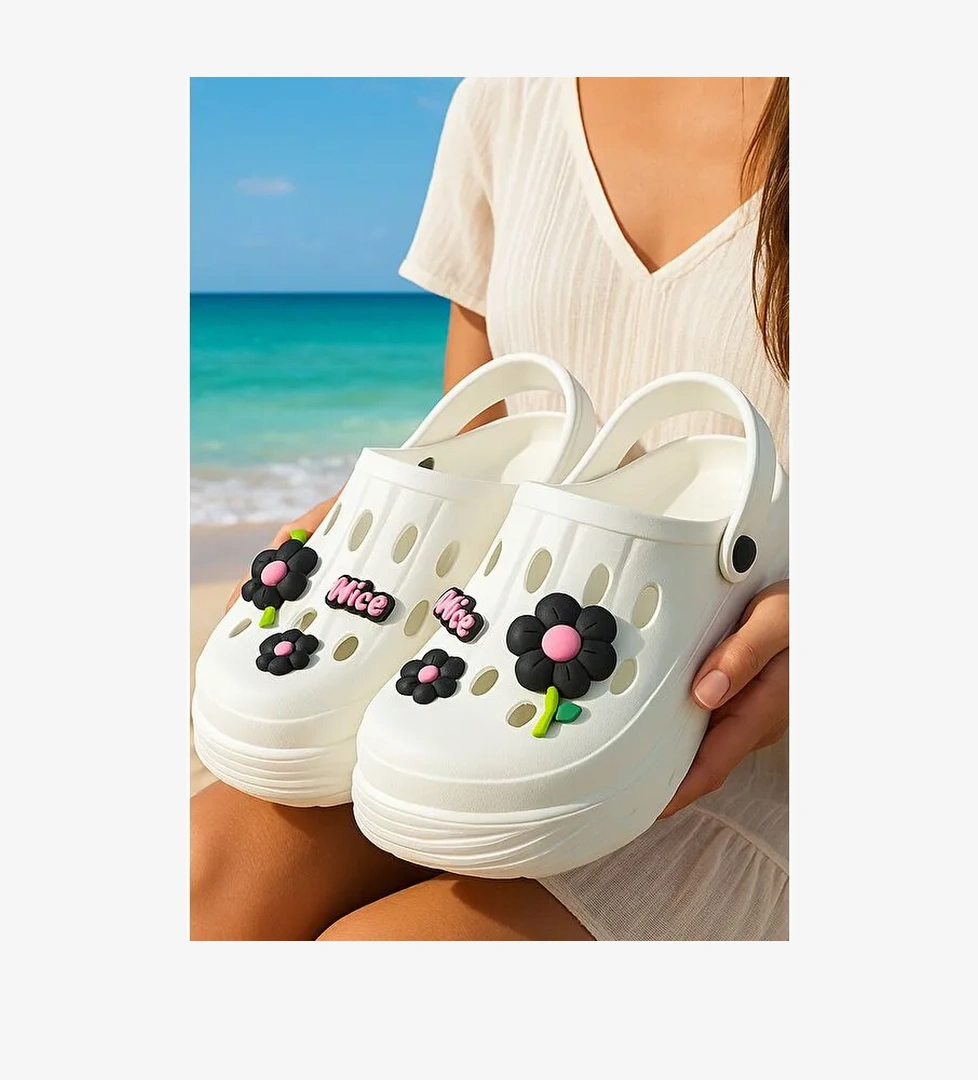 NAYS Dolgu Taban Kadın Terlik Yüksek Platform Plaj Deniz Havuz Terliği