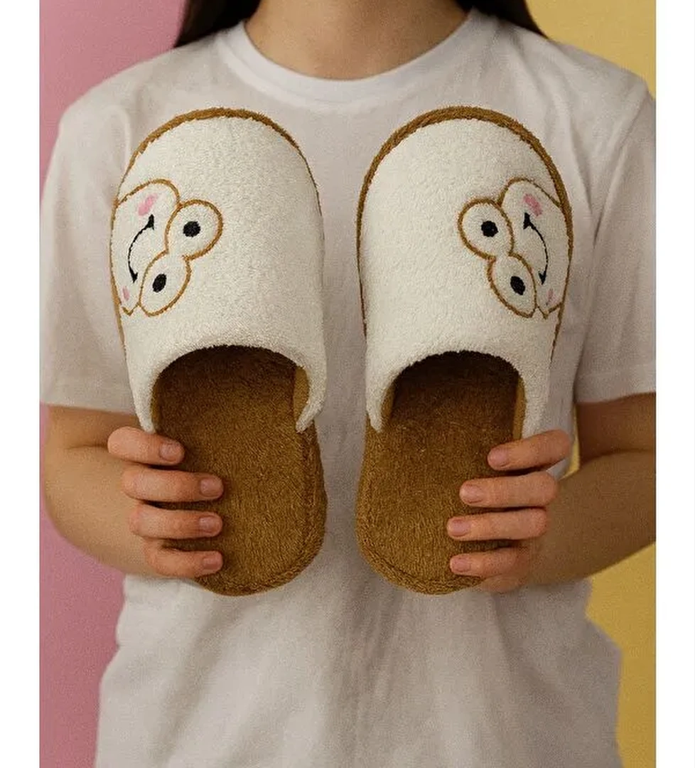 Modafrato FROG Kurbağalı Kapalı Kadın Ev Terliği Günlük Rahat Kışlık Terlik model görseli