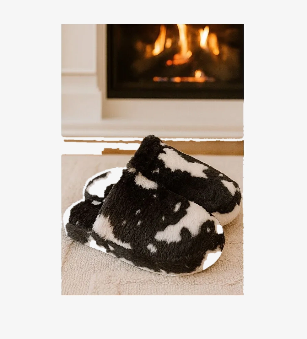 SOLARA Kadın Ev Terliği Kışlık Terlik Kauçuk Ses Yapmaz Taban