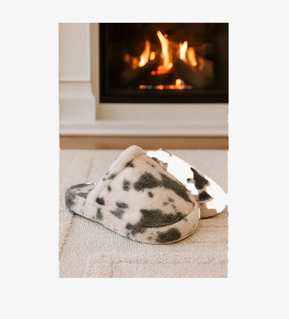 SOLARA Kadın Ev Terliği Kışlık Terlik Kauçuk Ses Yapmaz Taban