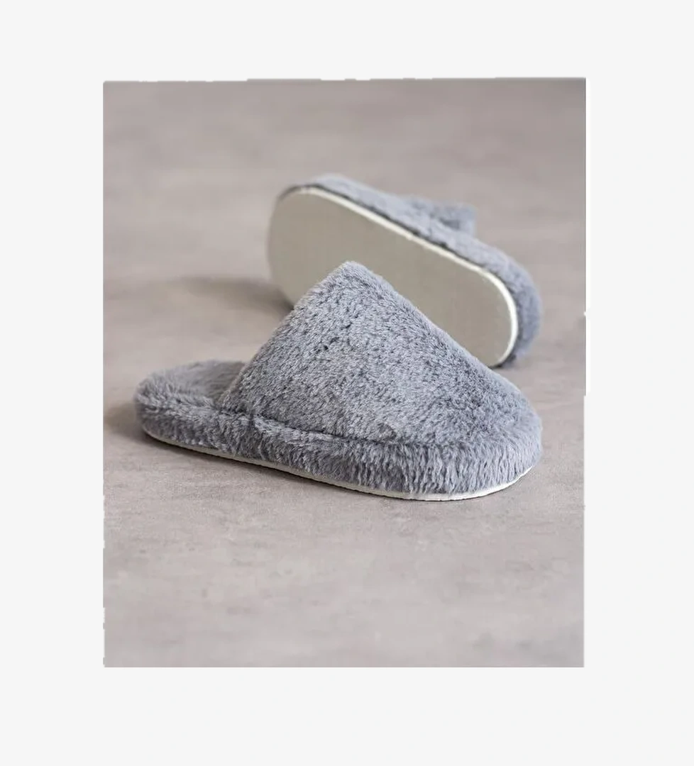 TÜYLÜ KAPALI Kadın Ev Terliği Kışlık Terlik Sessiz Taban