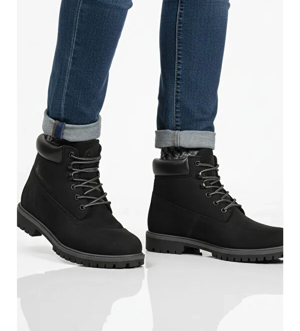 Ayakmod Kahverengi Ayakmod Nubuk Hakiki Deri Kaymaz Erkek Bot 725812 Helppo M