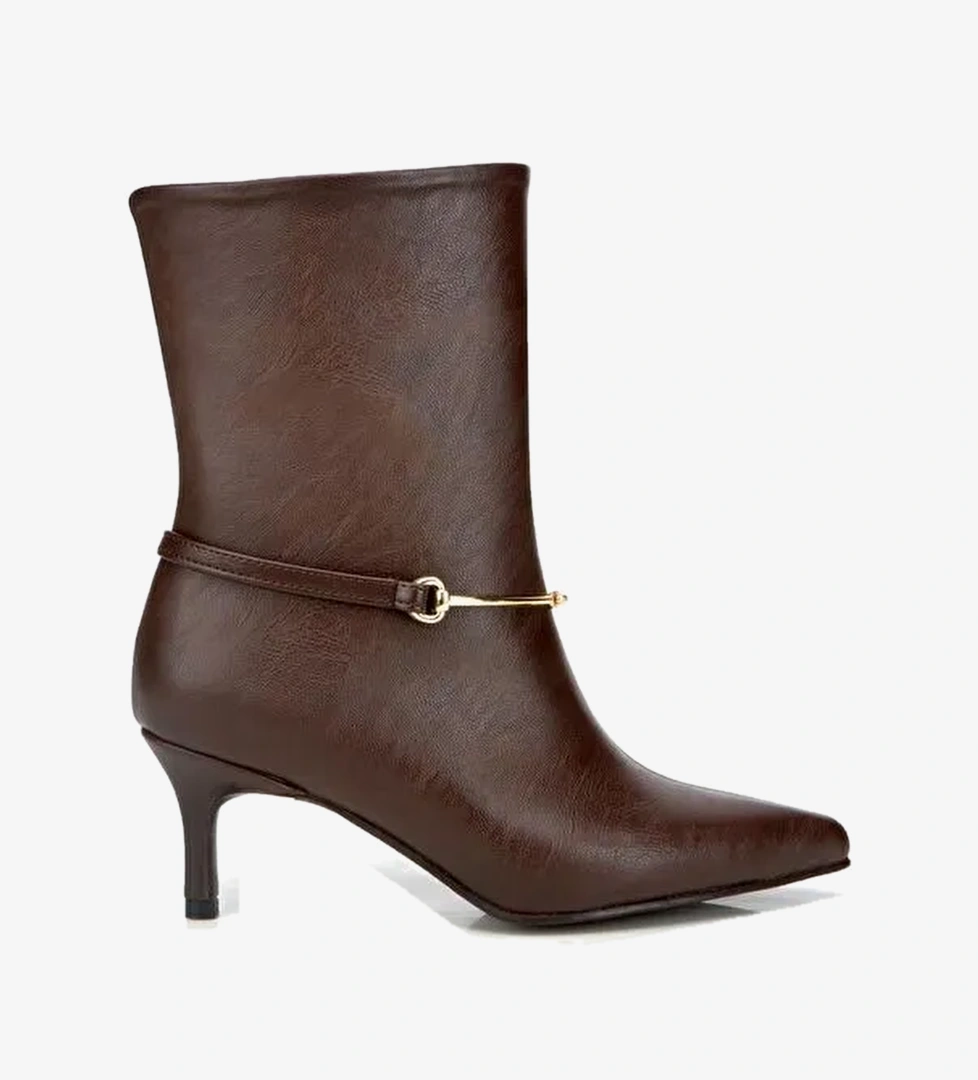 Yaya By Hotiç Kahverengi Yaya By Hotiç Yaya By Kadın Kemer Detaylı Tokalı Bilekte Topuklu Bot