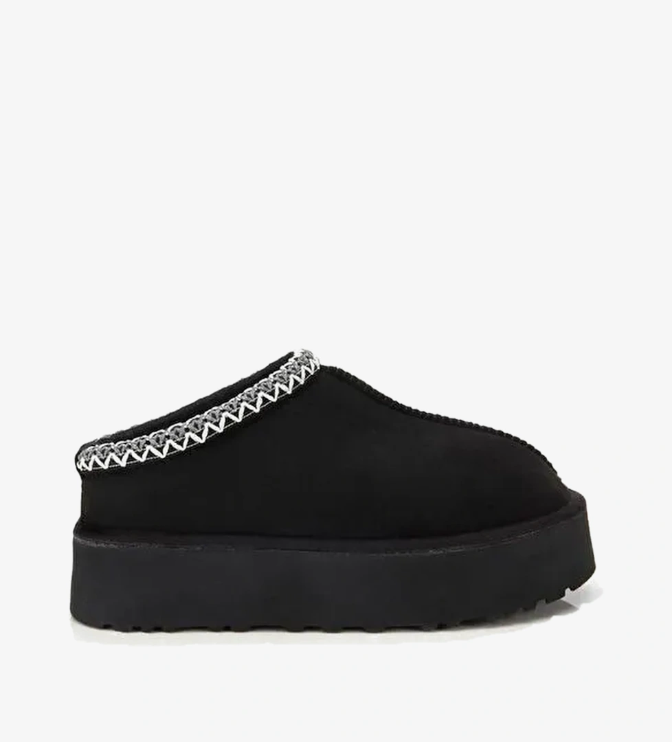 Yaya By Hotiç Kahverengi Yaya By Hotiç Yaya By Kadın Süet Dikiş Detaylı İçi Kürklü Yüksek Tabanlı Yarım Bot Terlik