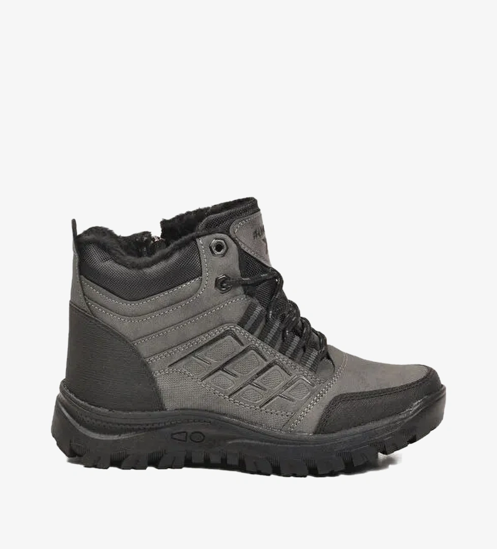 Ayakmod Gri Ayakmod İçi Kürklü Kaymaz Taban Unisex Bot 700 G