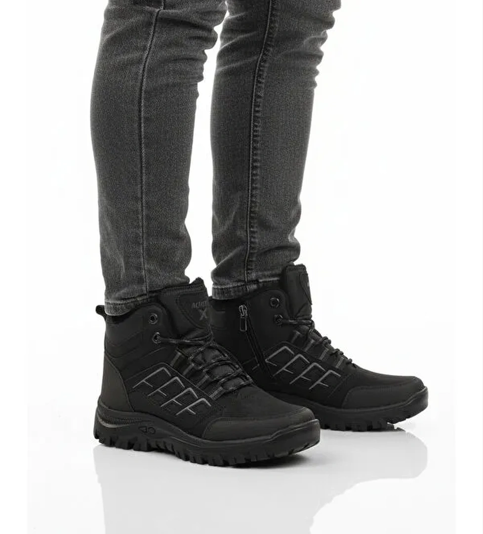 Ayakmod Gri Ayakmod İçi Kürklü Kaymaz Taban Unisex Bot 700 G