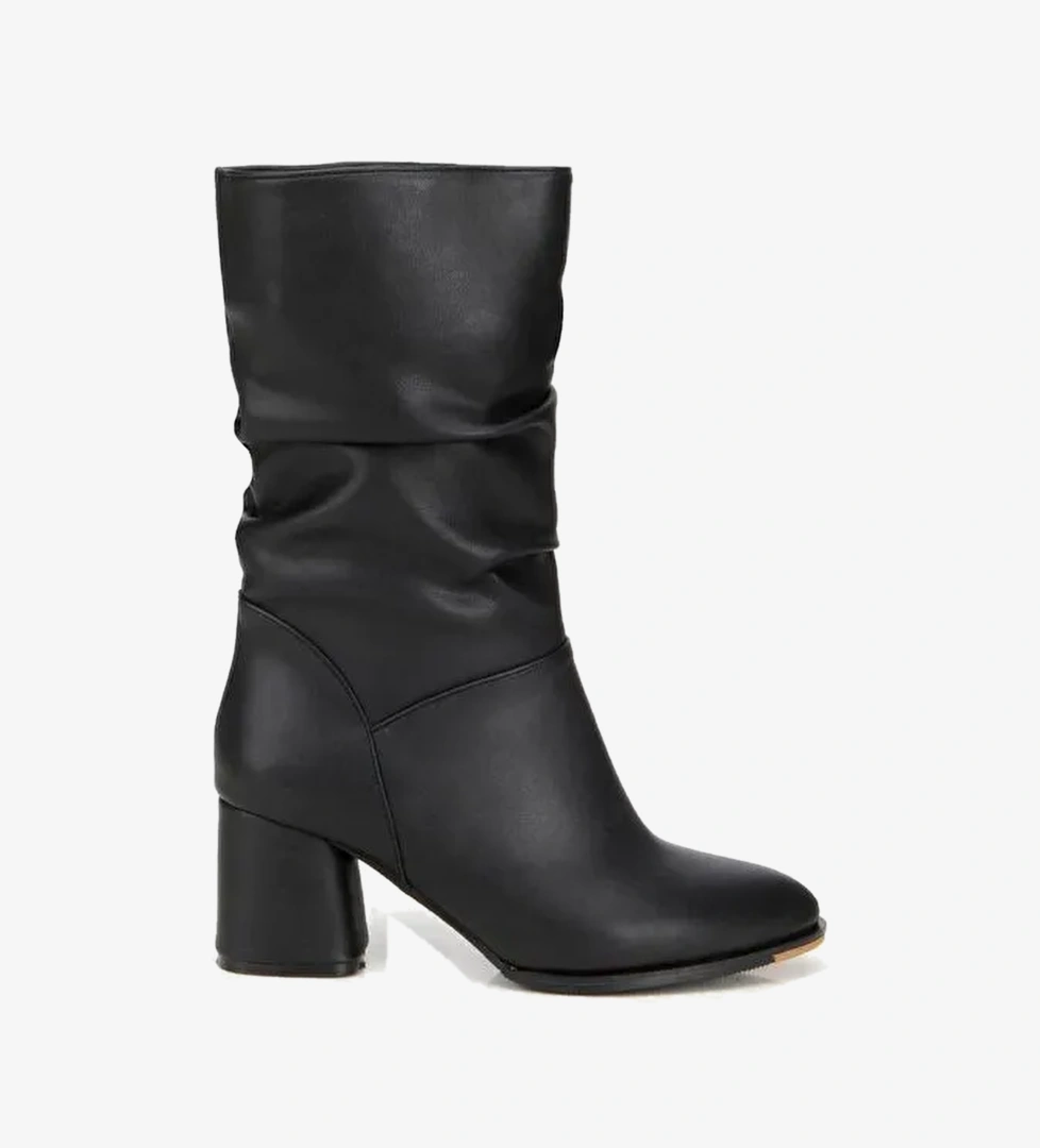 Yaya By Hotiç Kahverengi Yaya By Hotiç Yaya By Kadın Kırışık Görünümlü Diz Altı Topuklu Bot