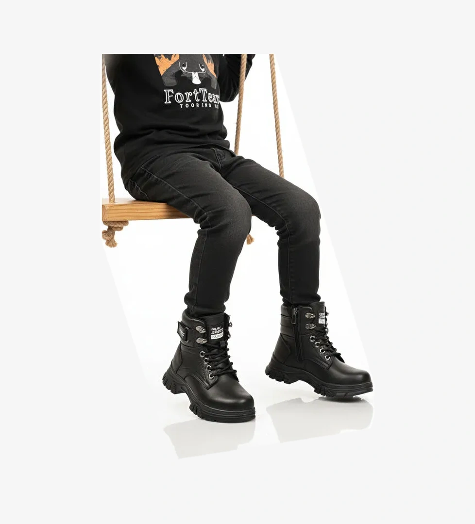 Ayakmod Bej Ayakmod İçi Polarli Kaymaz Taban Unisex Çocuk Bot 24035 F