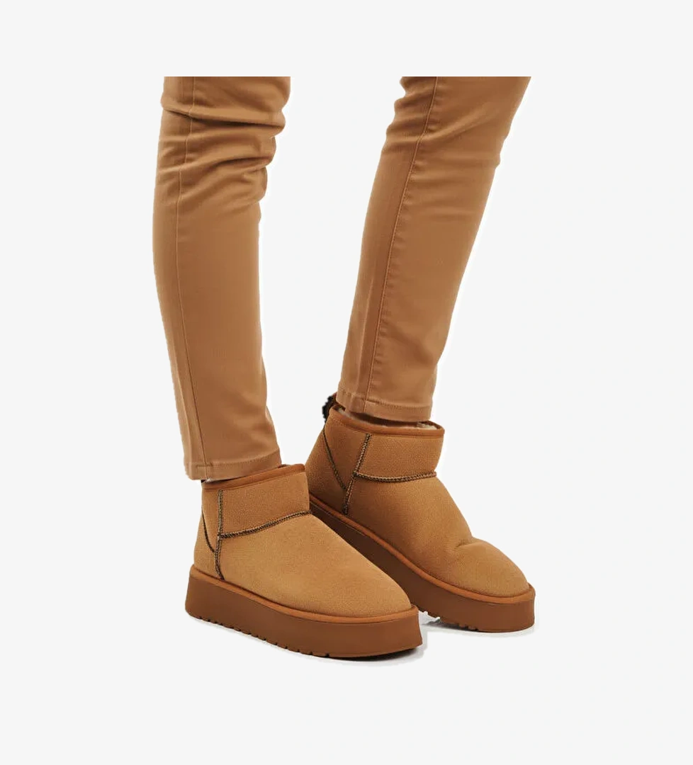 Ayakmod Kahverengi Ayakmod İçi Kürklü Soğuğa Dirençli Kadın Bot U-400 Z