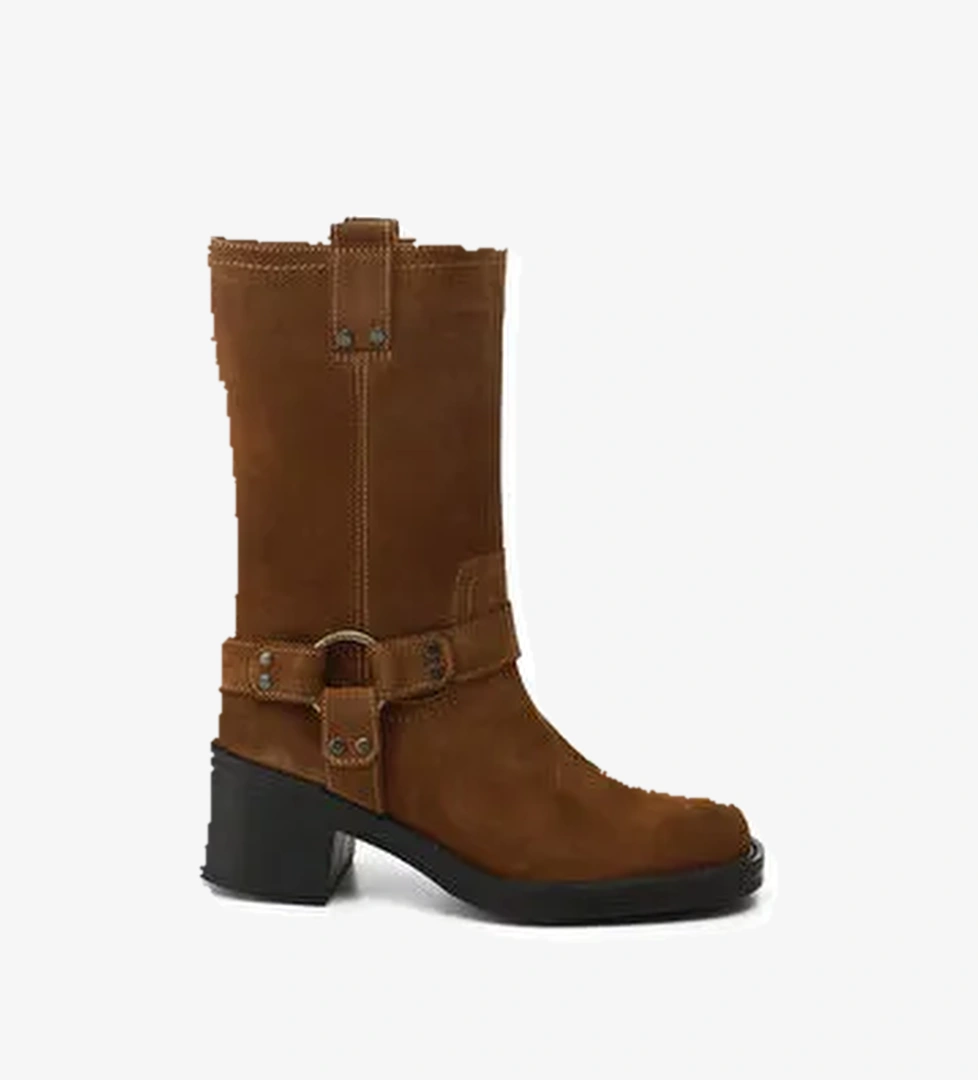 Gonderi(r) Kahverengi Gonderi(r) Kalin Kadın Topuklu Hakiki Deri Çizme