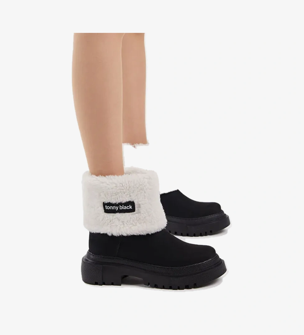 Tonny Black Siyah Tonny Black Süet Rahat Kadın Kalıp Bot