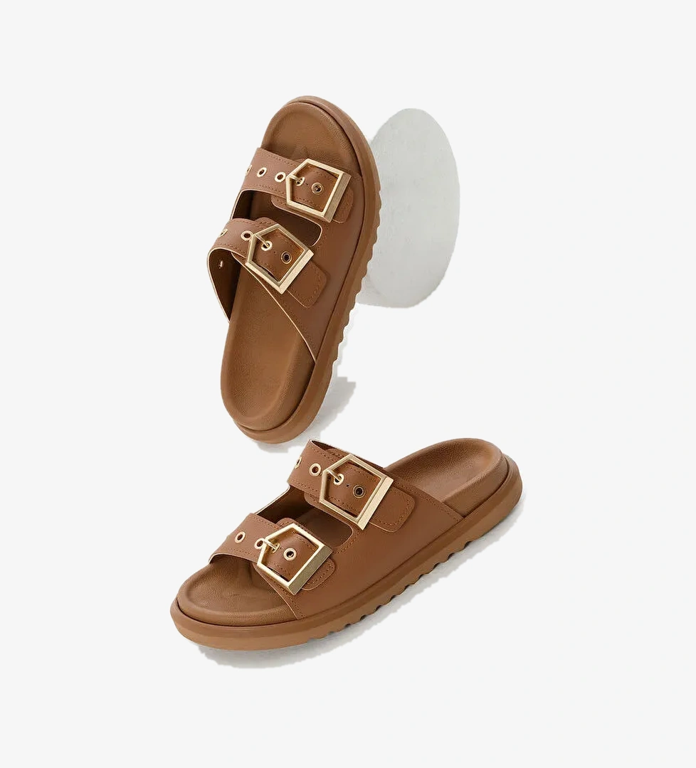 Tonny Black Siyah Tonny Black Poli Taban Kadın Çift Bantlı Tokalı Terlik