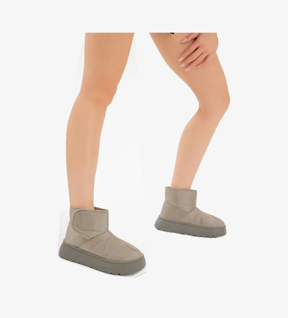 Tonny Black Bej Tonny Black Kalin Poli Kadın Taban İçi Kürklü Cırtlı Bot