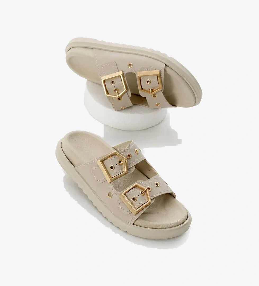 Tonny Black Siyah Tonny Black Poli Taban Kadın Çift Bantlı Tokalı Terlik