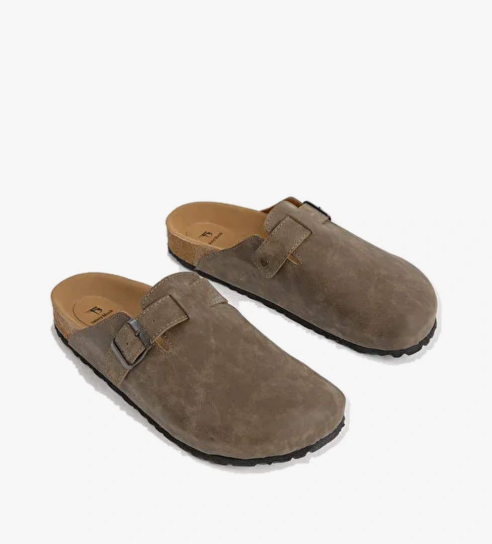 Tonny Black Bej Tonny Black Kalin Poli Erkek Taban Tokalı Önü Kapalı Terlik