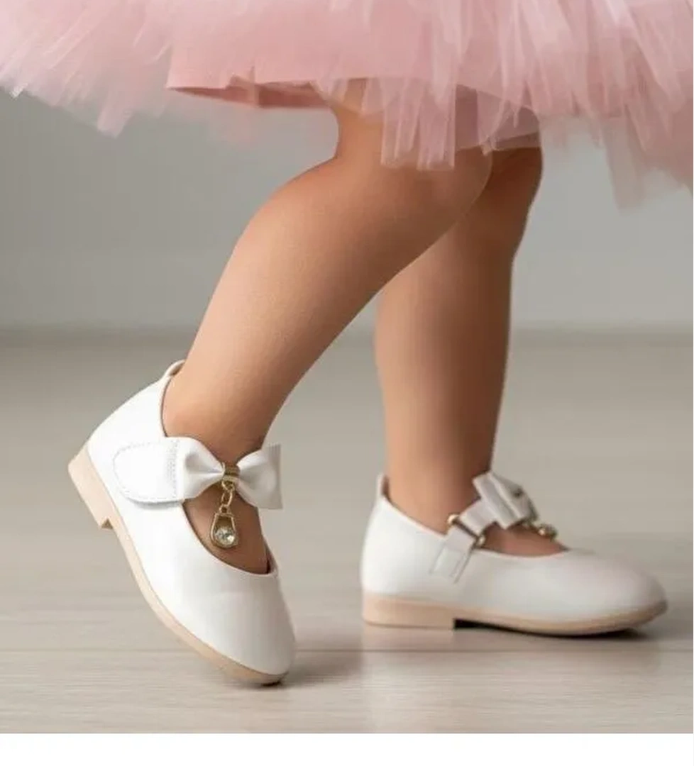 Gorkem Bebe Ayakkabi Beyaz Gorkem Bebe Ayakkabi Taşlı Kız Çocuk Babet