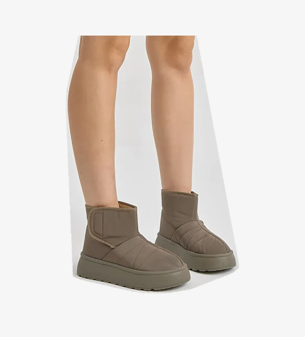 Tonny Black Bej Tonny Black Kalin Poli Kadın Taban İçi Kürklü Cırtlı Bot