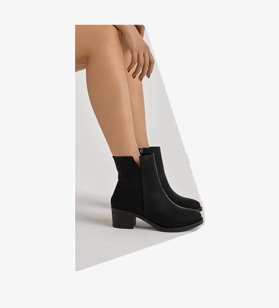 Tonny Black Siyah Tonny Black Cilt Termo Kadın Taban Fermuarlı Topuklu Bot