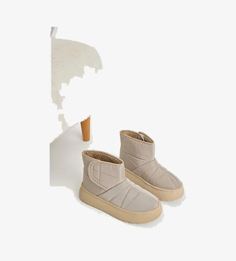 Tonny Black Bej Tonny Black Kalin Poli Kadın Taban İçi Kürklü Cırtlı Bot