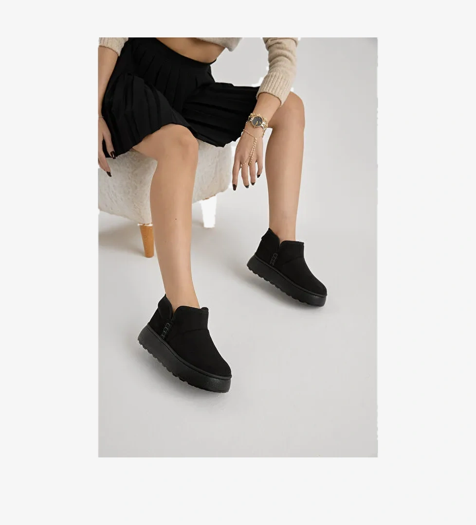 Tonny Black Bej Tonny Black Kalin Poli Kadın Taban İçi Astarlı Süet Görünümlü Günlük Bot