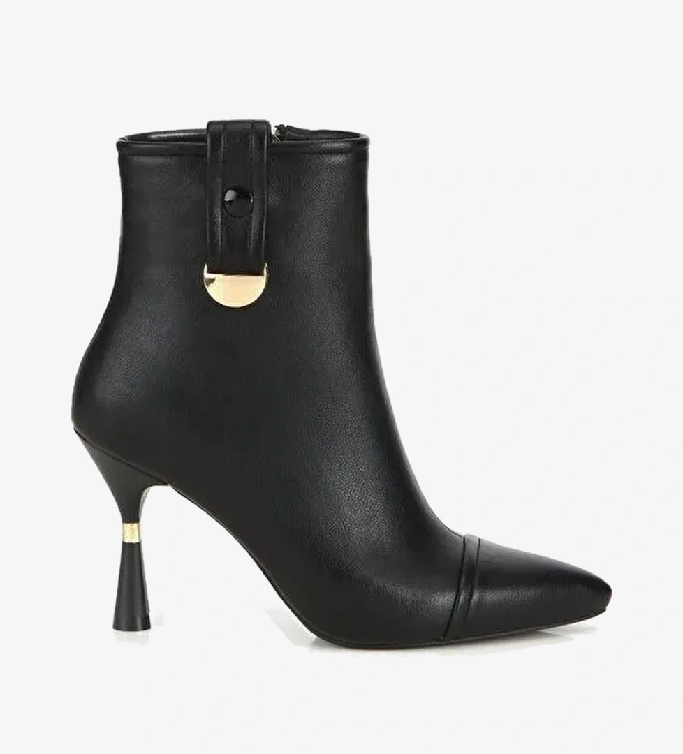 Yaya By Hotiç Bordo Yaya By Hotiç Yaya By Kadın Dikiş Detaylı Gold Detaylı Tokalı İnce Topuklu Bot